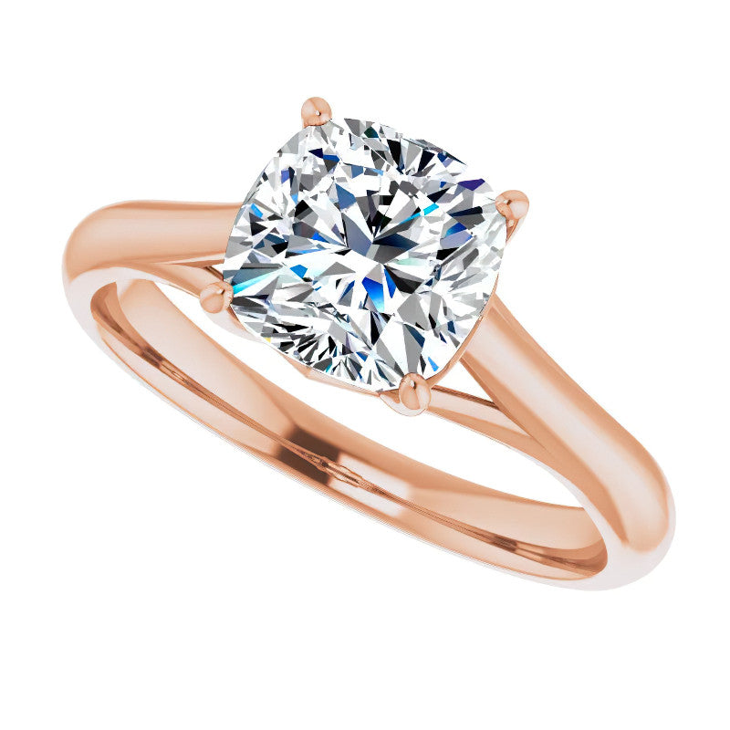Designer Style Cushion Moissanite Solitaire Ring