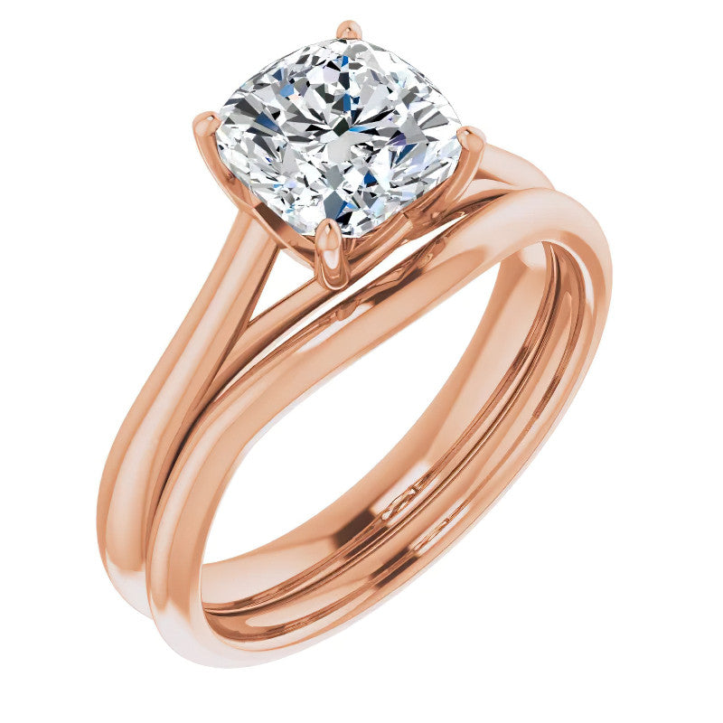 Designer Style Cushion Moissanite Solitaire Ring