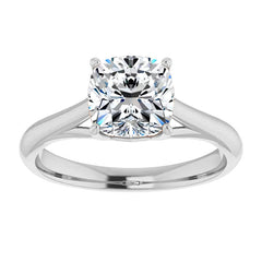 Designer Style Cushion Moissanite Solitaire Ring