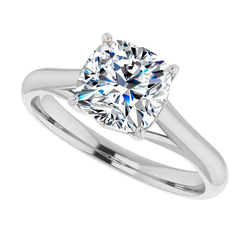 Designer Style Cushion Moissanite Solitaire Ring