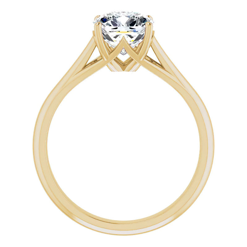 Designer Style Cushion Moissanite Solitaire Ring