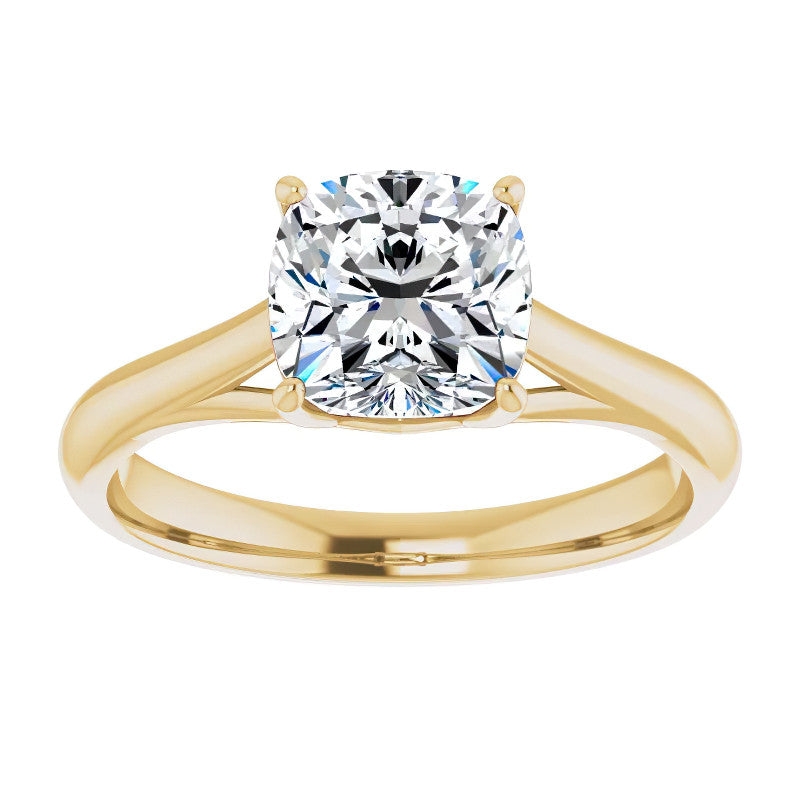 Designer Style Cushion Moissanite Solitaire Ring