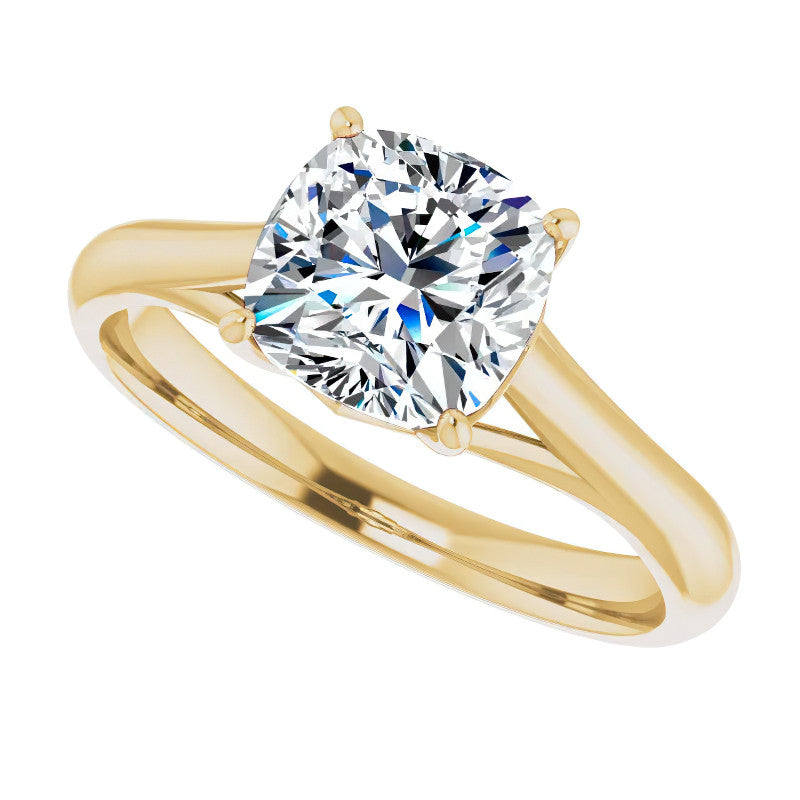 Designer Style Cushion Moissanite Solitaire Ring