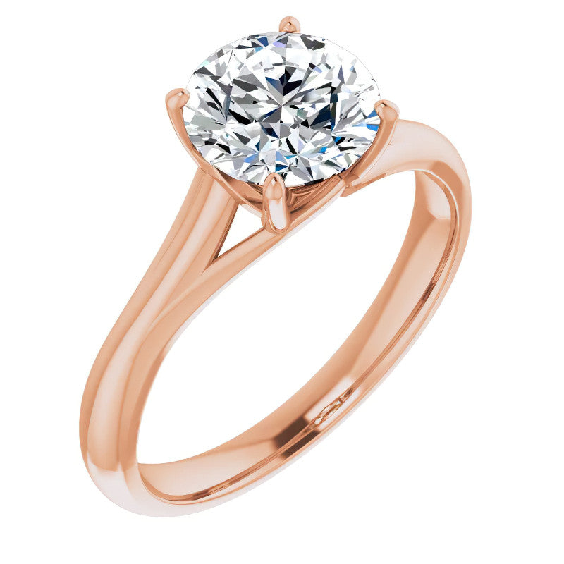 Designer Style Round Brilliant Moissanite Solitaire Ring