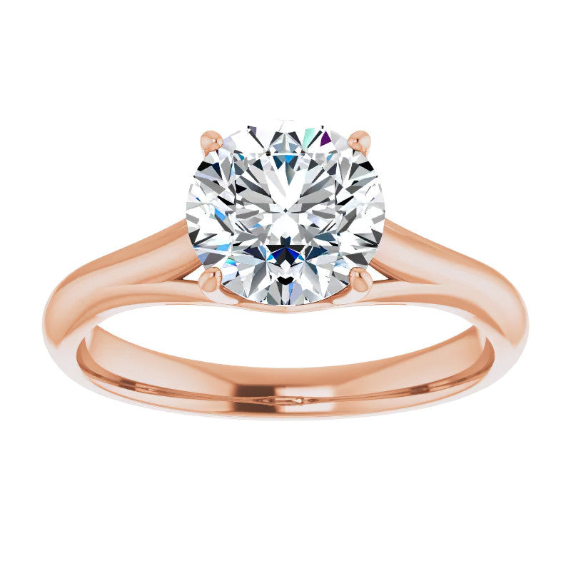 Designer Style Round Brilliant Moissanite Solitaire Ring
