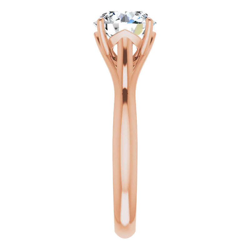 Designer Style Round Brilliant Moissanite Solitaire Ring