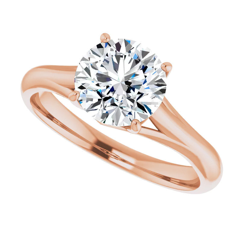 Designer Style Round Brilliant Moissanite Solitaire Ring