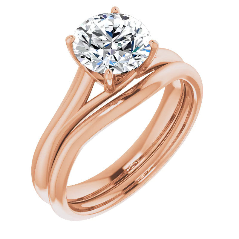 Designer Style Round Brilliant Moissanite Solitaire Ring