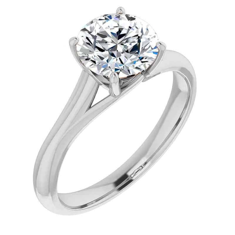 Designer Style Round Brilliant Moissanite Solitaire Ring