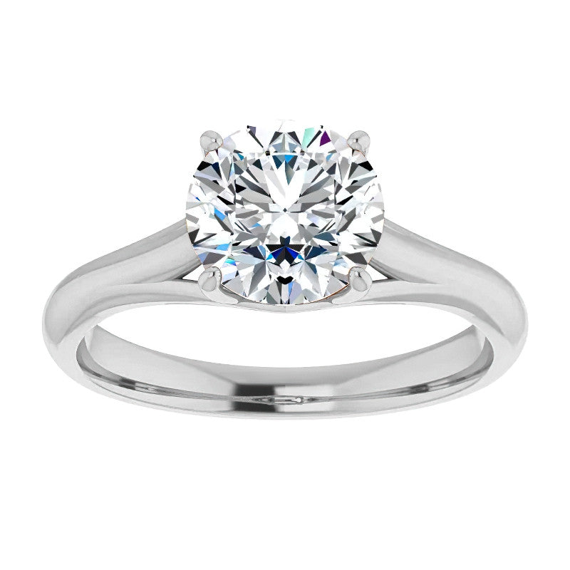 Designer Style Round Brilliant Moissanite Solitaire Ring