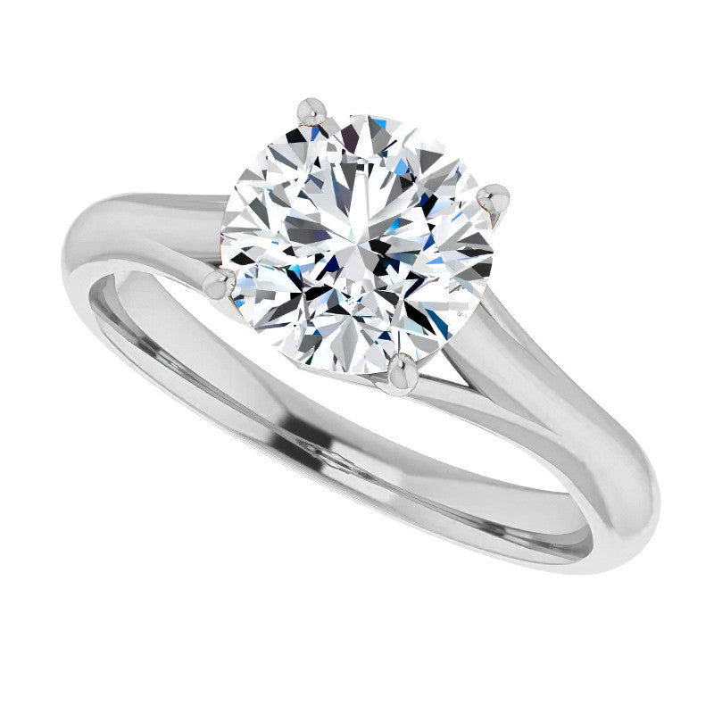 Designer Style Round Brilliant Moissanite Solitaire Ring