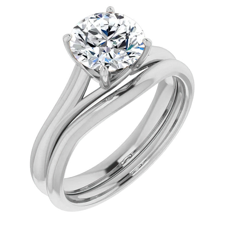 Designer Style Round Brilliant Moissanite Solitaire Ring