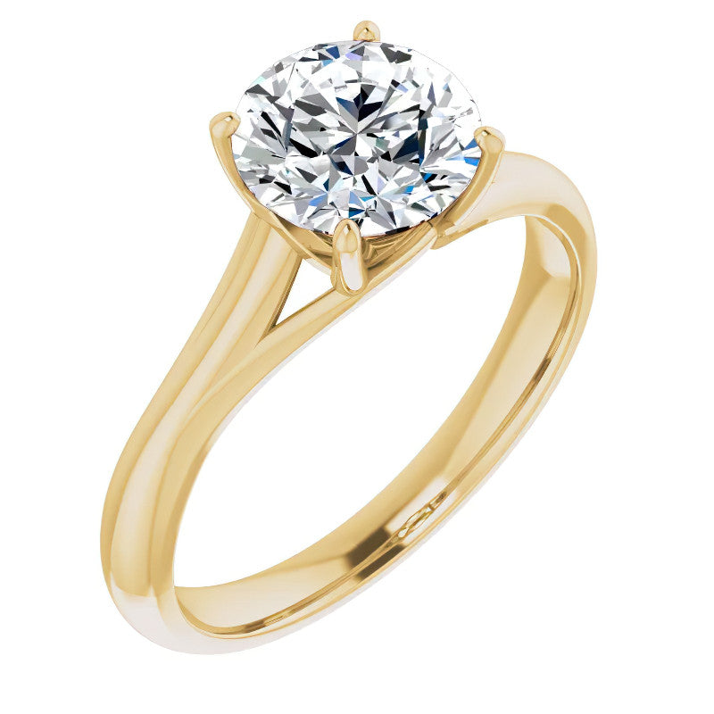 Designer Style Round Brilliant Moissanite Solitaire Ring