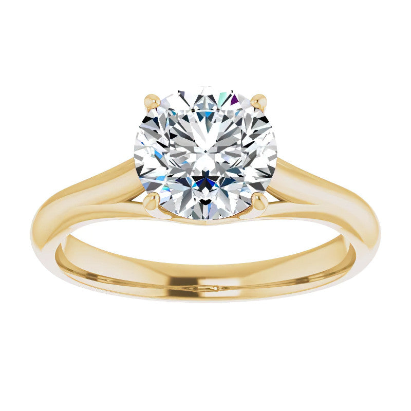 Designer Style Round Brilliant Moissanite Solitaire Ring