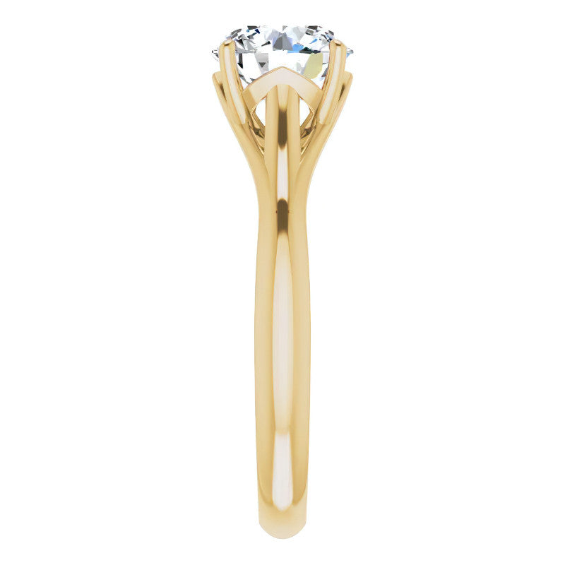 Designer Style Round Brilliant Moissanite Solitaire Ring