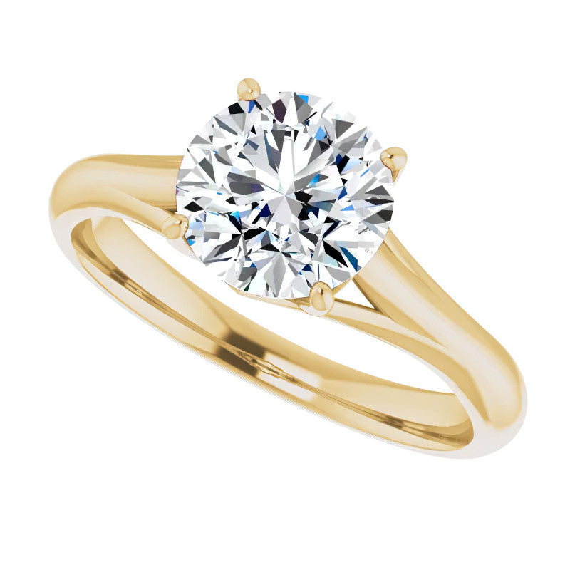 Designer Style Round Brilliant Moissanite Solitaire Ring