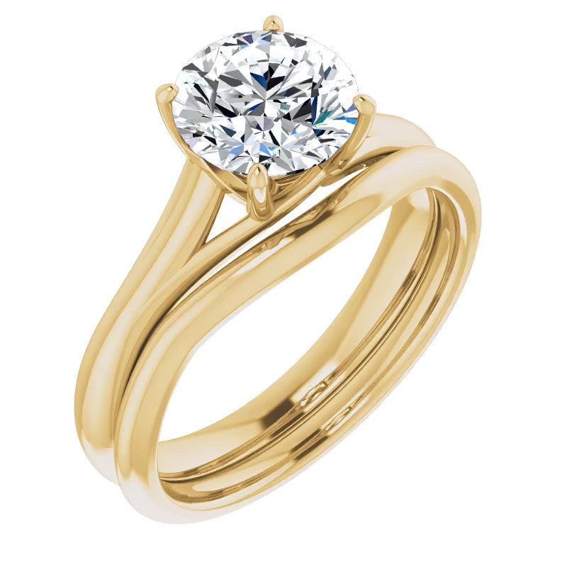 Designer Style Round Brilliant Moissanite Solitaire Ring