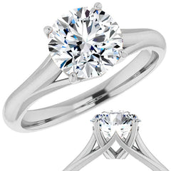 Designer Style Round Brilliant Moissanite Solitaire Ring