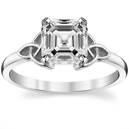 Celtic Knot Moissanite Solitaire Ring
