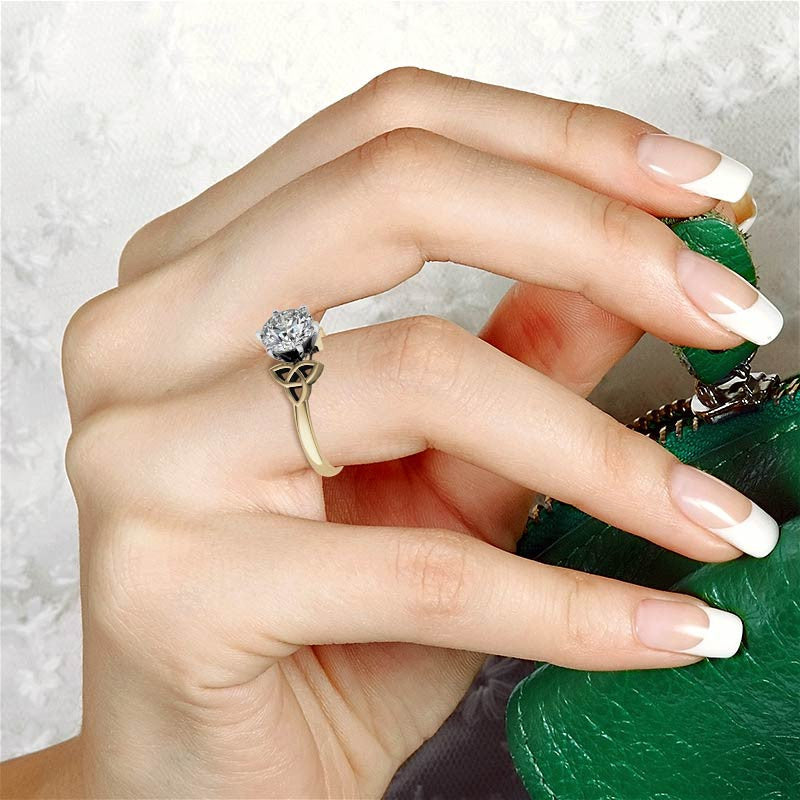 Celtic Knot Moissanite Solitaire Ring