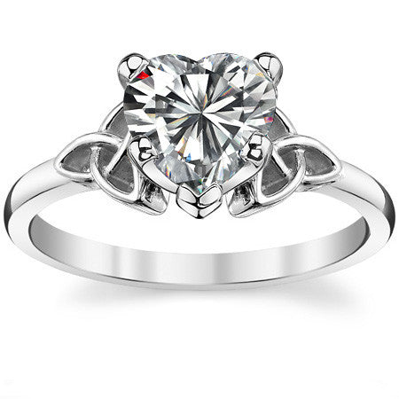 Celtic Knot Moissanite Solitaire Ring