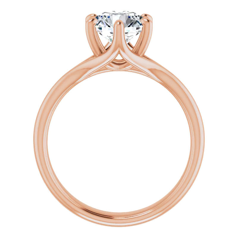 Designer Style 6 Prong Trellis Round Solitaire Ring