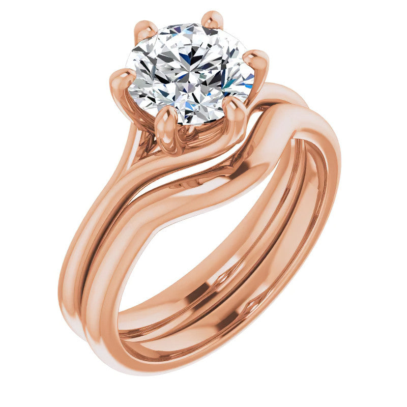 Designer Style 6 Prong Trellis Round Solitaire Ring