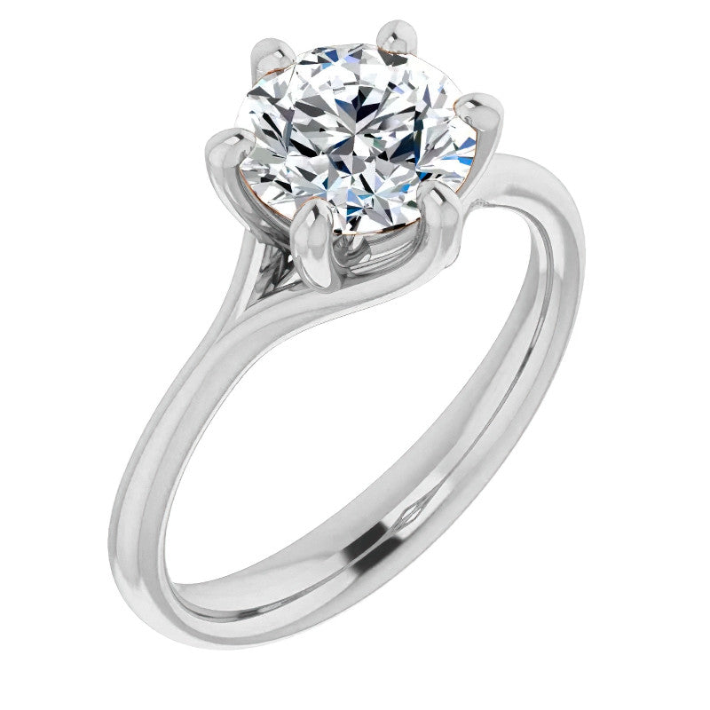 Designer Style 6 Prong Trellis Round Solitaire Ring