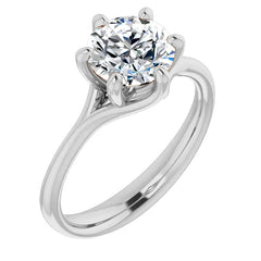 Designer Style 6 Prong Trellis Round Solitaire Ring
