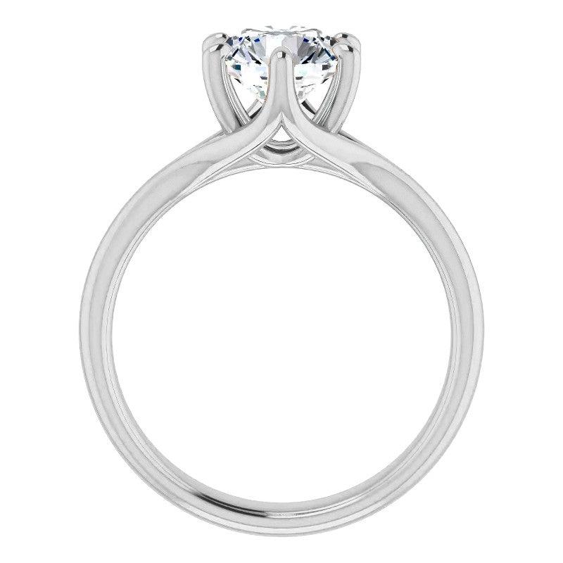 Designer Style 6 Prong Trellis Round Solitaire Ring