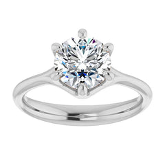 Designer Style 6 Prong Trellis Round Solitaire Ring