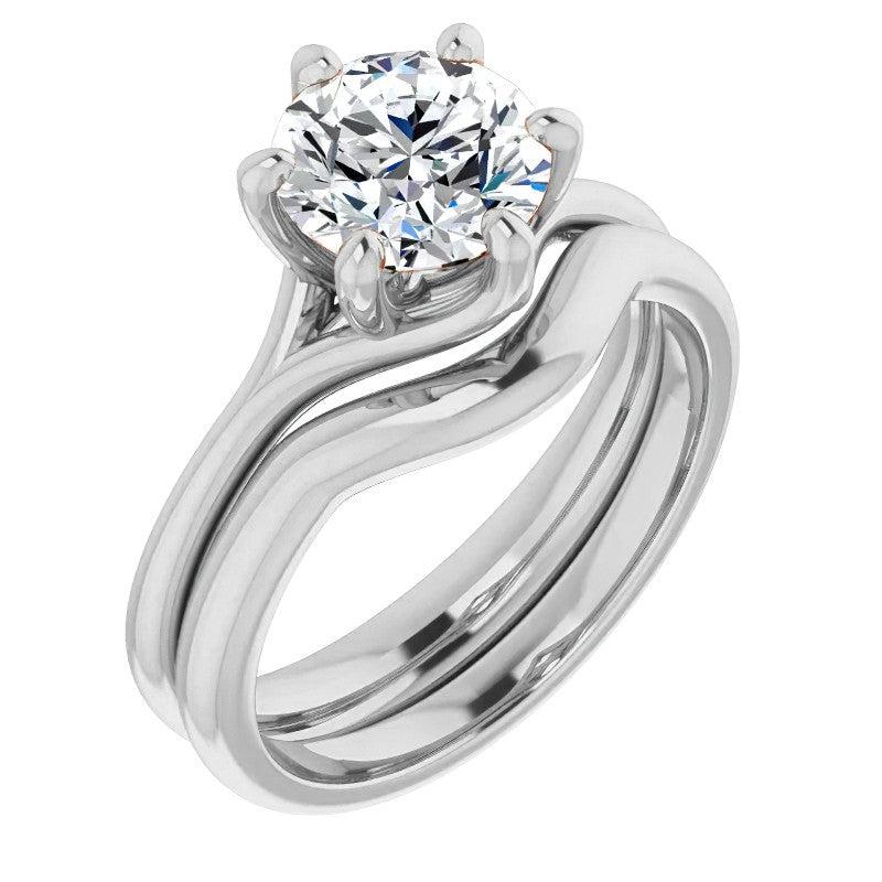 Designer Style 6 Prong Trellis Round Solitaire Ring