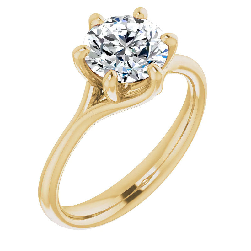 Designer Style 6 Prong Trellis Round Solitaire Ring