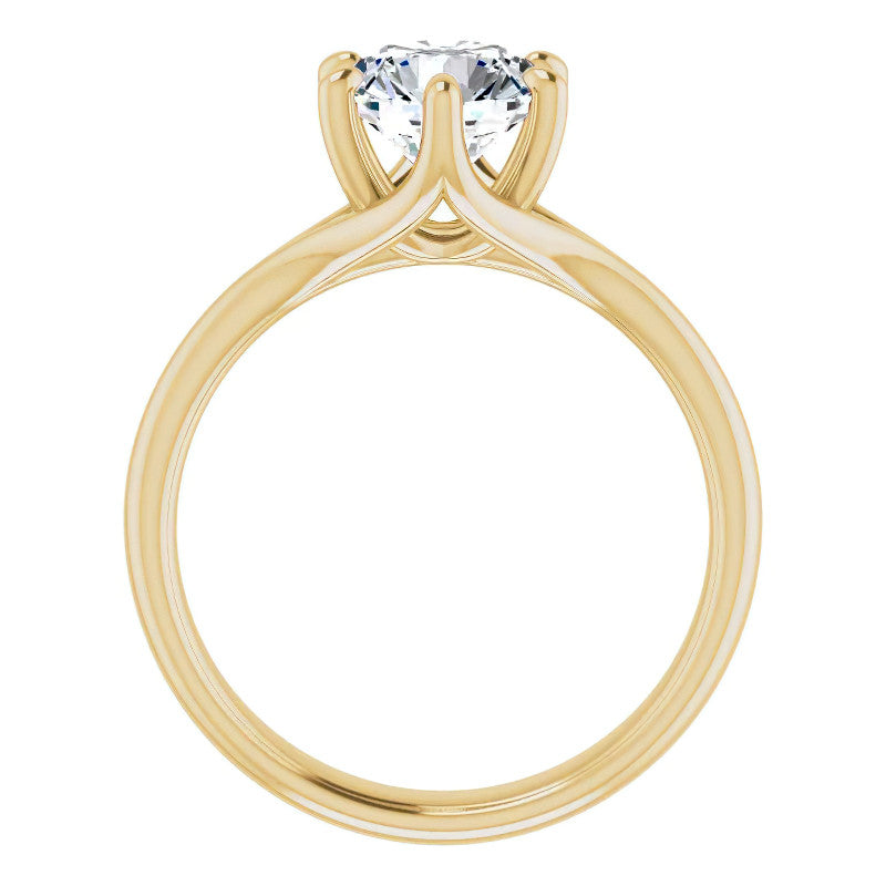 Designer Style 6 Prong Trellis Round Solitaire Ring