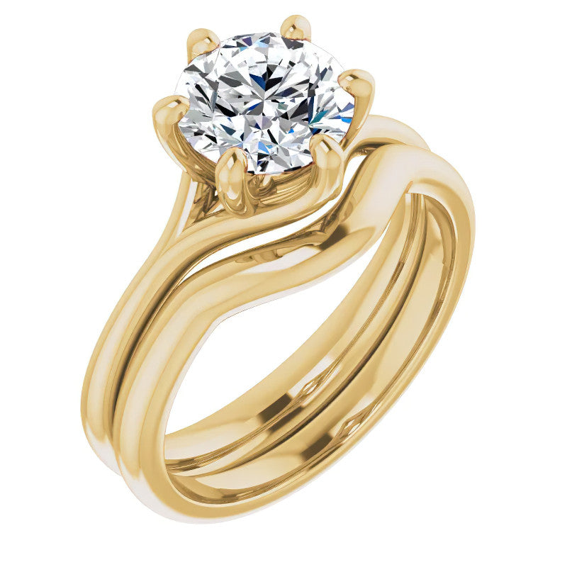 Designer Style 6 Prong Trellis Round Solitaire Ring