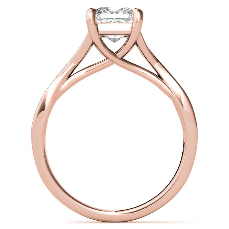 Princess Split Shank Trellis Solitaire Ring