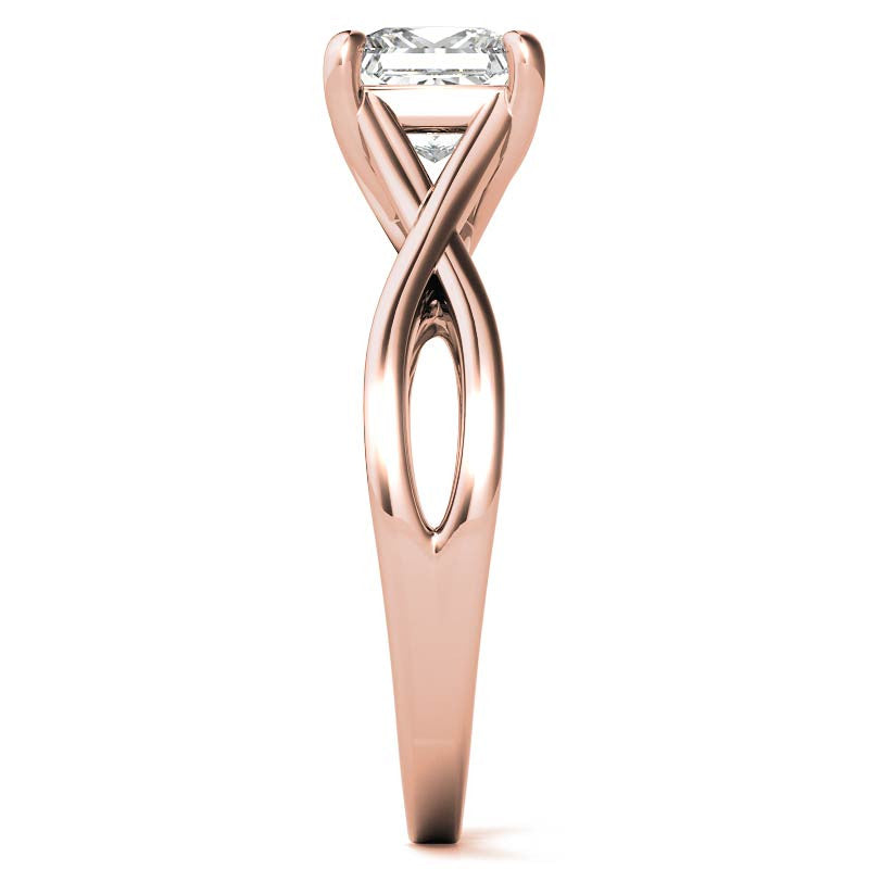 Princess Split Shank Trellis Solitaire Ring