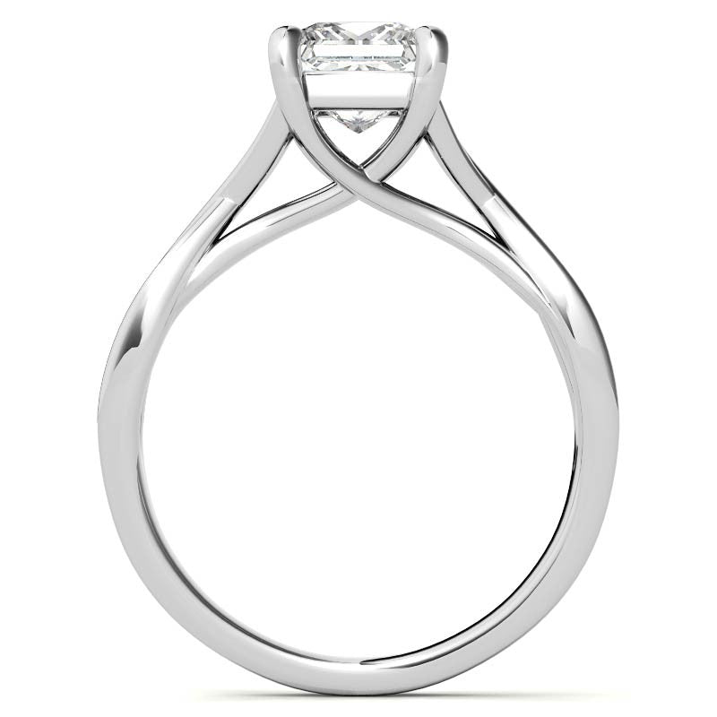 Princess Split Shank Trellis Solitaire Ring