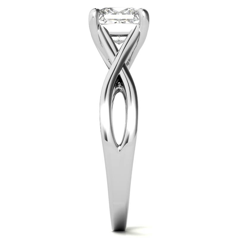 Princess Split Shank Trellis Solitaire Ring
