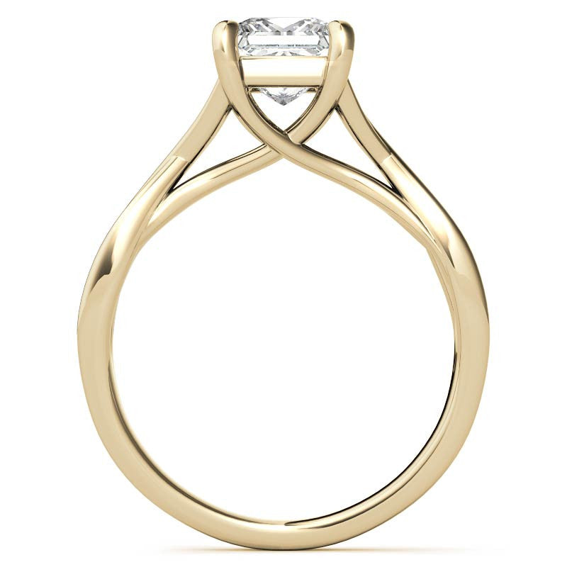 Princess Split Shank Trellis Solitaire Ring