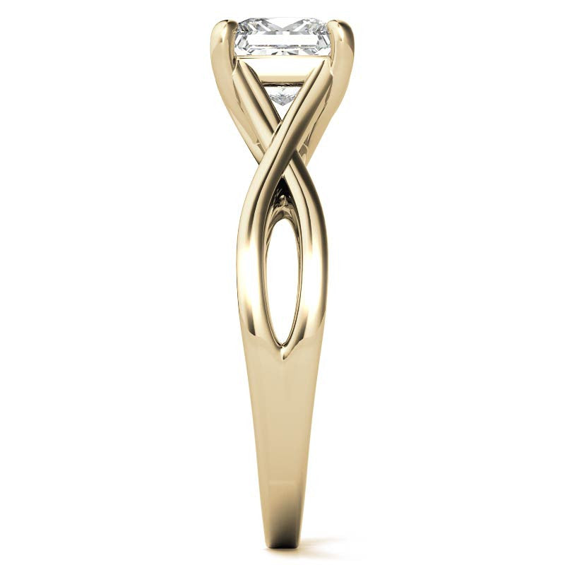 Princess Split Shank Trellis Solitaire Ring