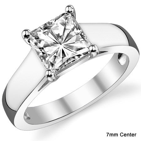 Princess Lower Set Wider Band Solitaire Ring