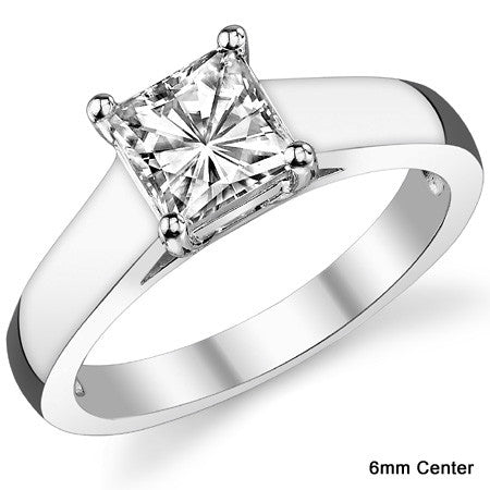 Princess Lower Set Wider Band Solitaire Ring