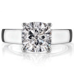 Cushion Lower Set Wider Band Solitaire Ring