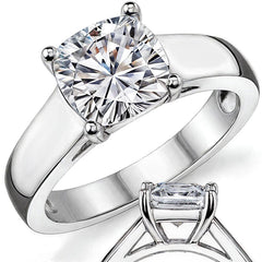 Cushion Lower Set Wider Band Solitaire Ring