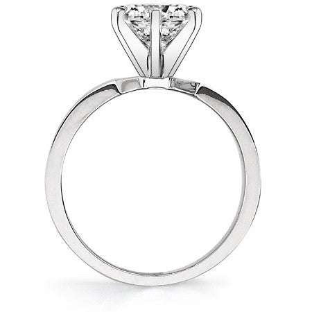 Moissanite Wide Band Solitaire Ring