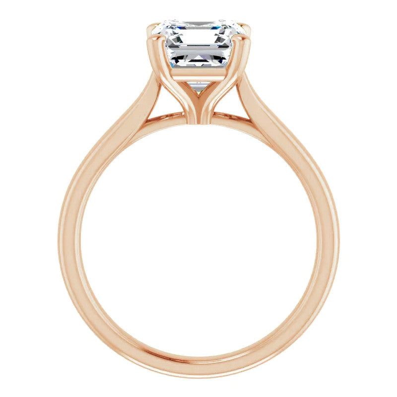 Asscher Cut Moissanite Cathedral Solitaire