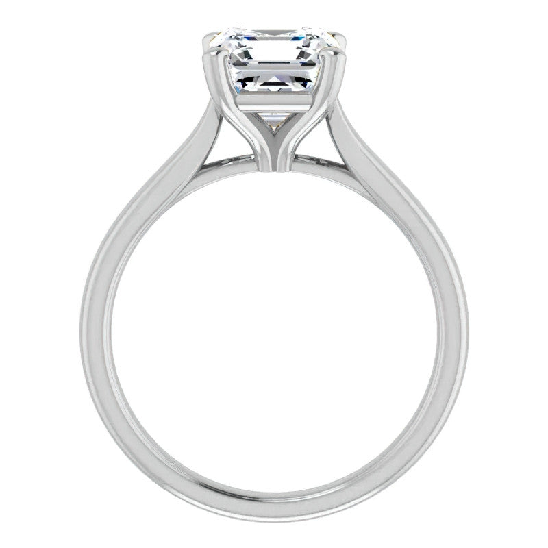 Asscher Cut Moissanite Cathedral Solitaire