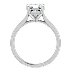 Asscher Cut Moissanite Cathedral Solitaire