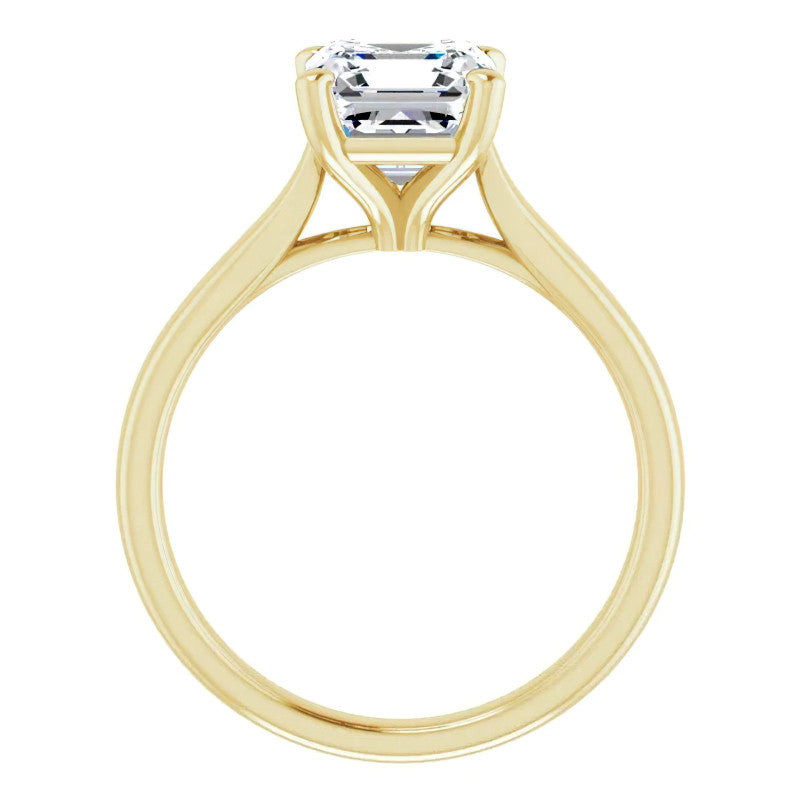 Asscher Cut Moissanite Cathedral Solitaire